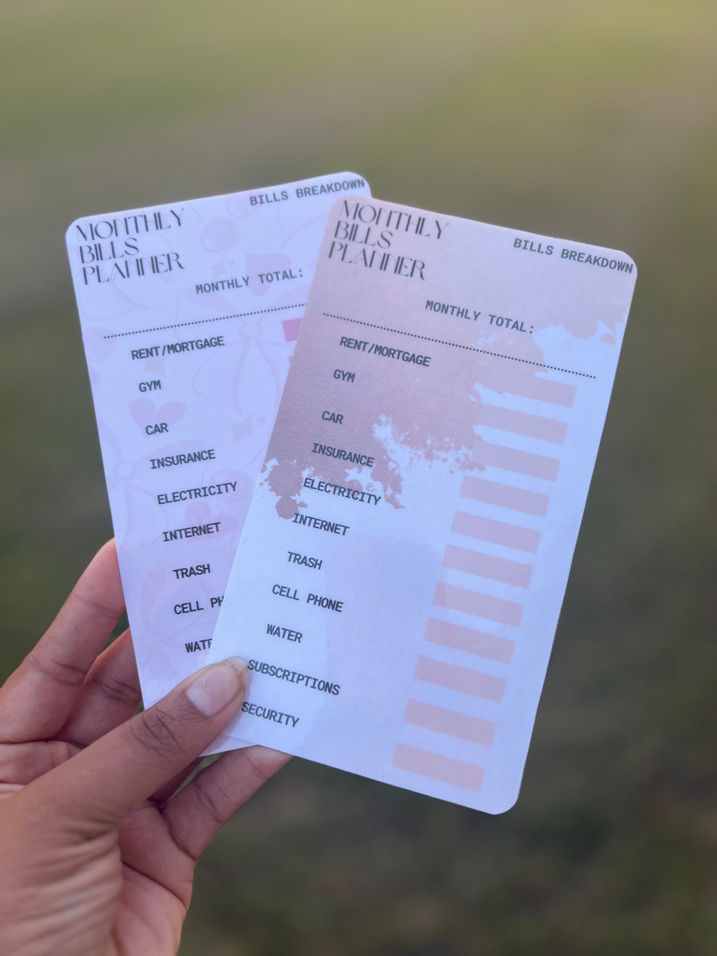 A6 Bills Monthly Planner Dashboard