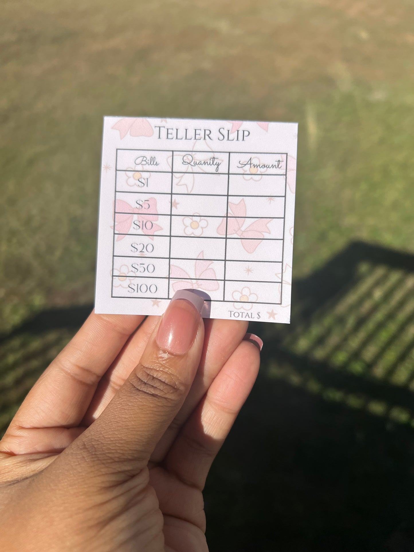 Teller Slip Notepad