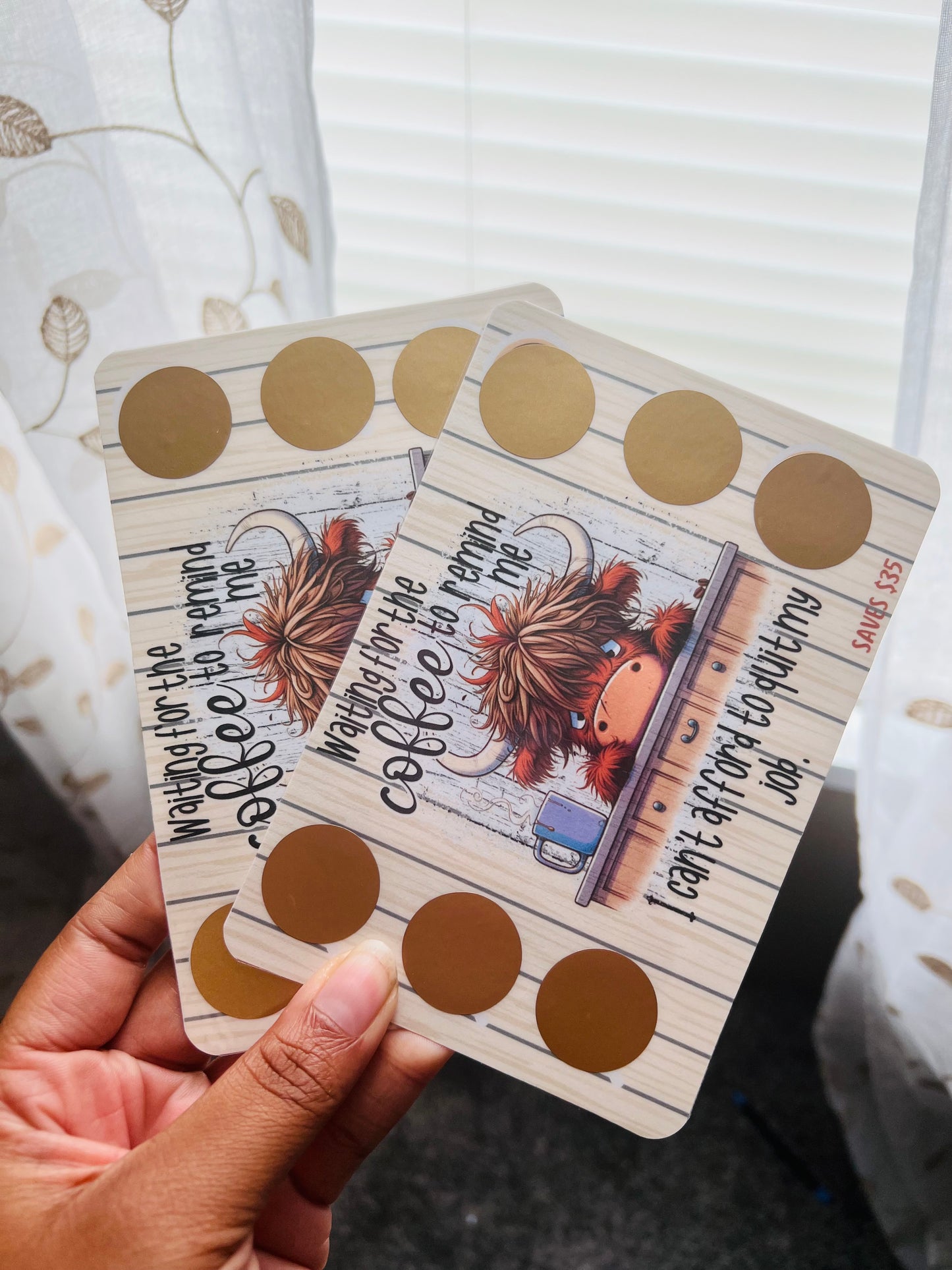 Funny Work Cow Savings Card