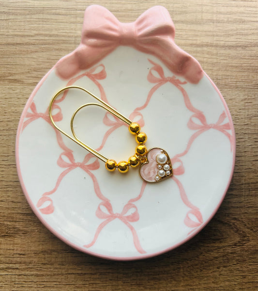 Pearled Heart Paper Clip
