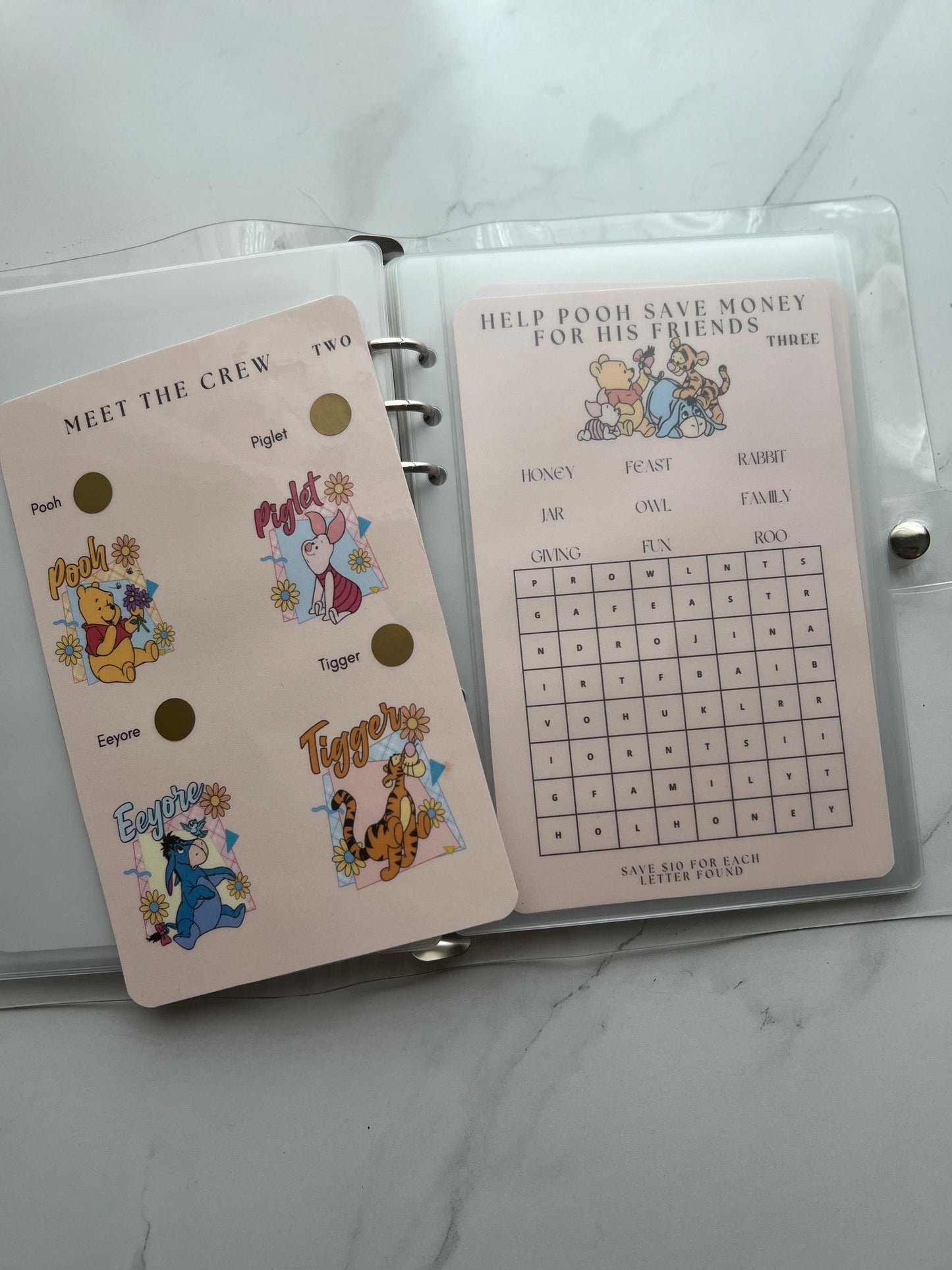 Honey Love Savings Binder; Teddy Bear Savings Challenge Book;
